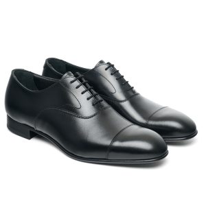 Men’s Court Shoes (Black Leather)
